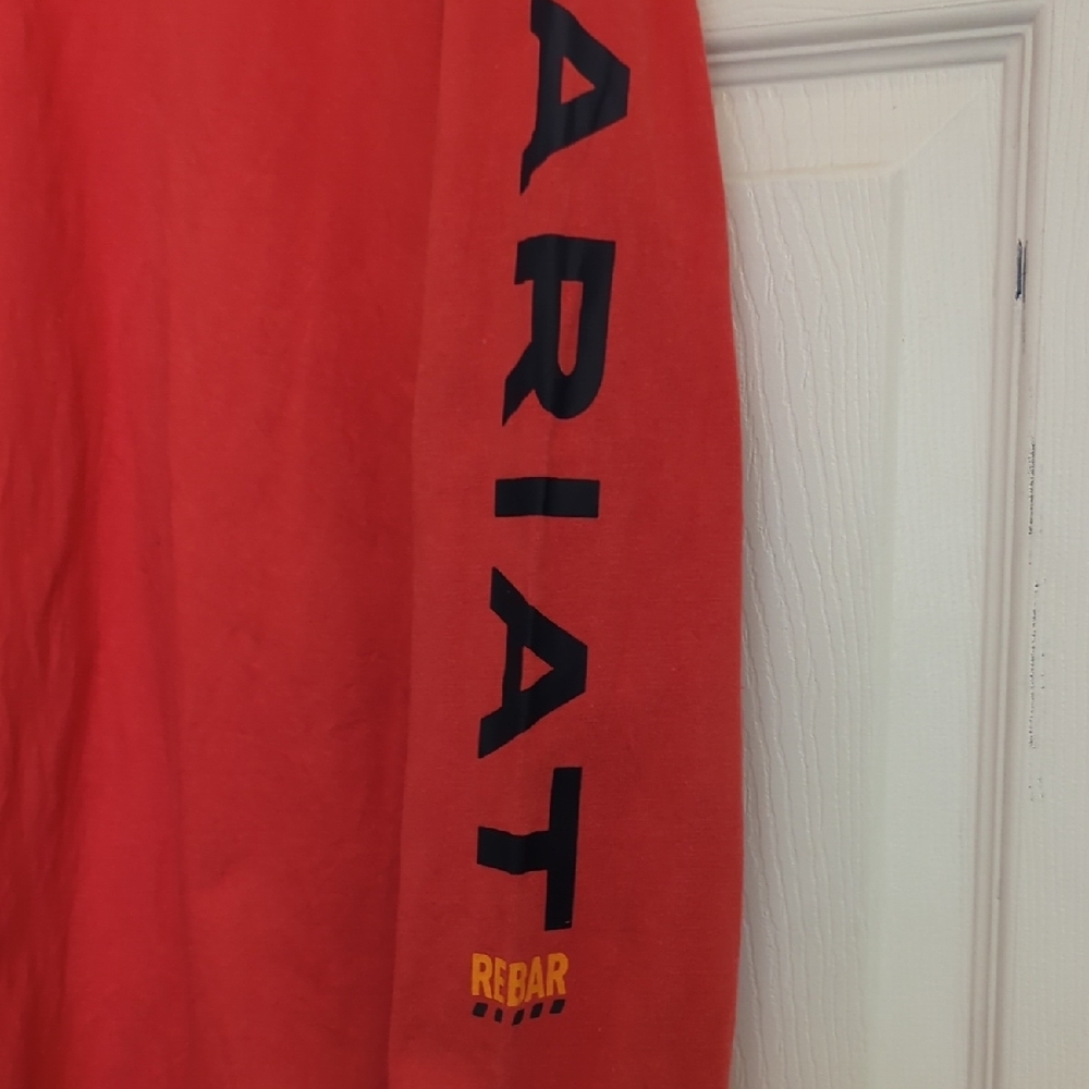 Ariat Women's Coral-Red Long Sleeve Logo Shirt! - Picture 3 of 6